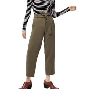 Wilfred Tie Front Linen Pants - Khaki